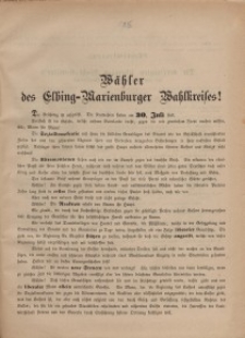 Wähler des Elbing-Marienburger Wahlkreises!