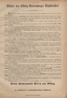 Wähler des Elbing-Marienburger Wahlkreises!