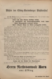 Wähler des Elbing-Marienburger Wahlkreises!