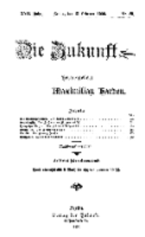 Die Zukunft, 13. Februar, Jahrg. XVII, Bd. 66, Nr 20.