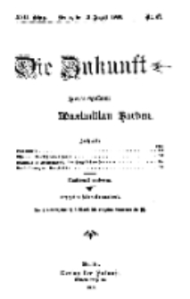 Die Zukunft, 21. August, Jahrg. XVII, Bd. 68, Nr 47.