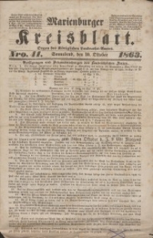 Marienburger Kreisblatt [...] nr 41, Sonnabend 10. Oktober 1863