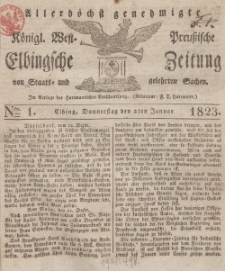 Elbingsche Zeitung, No. 1 Donnerstag, 2 Januar 1823