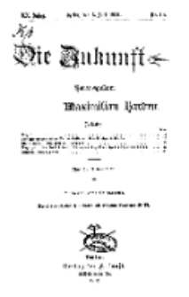 Die Zukunft, 6. Juli, Jahrg. XX, Bd. 80, Nr 40.