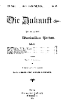 Die Zukunft, 20. Juli, Jahrg. XX, Bd. 80, Nr 42.