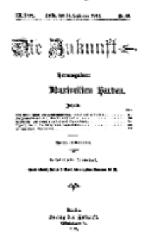 Die Zukunft, 14. September, Jahrg. XX, Bd. 80, Nr 50.