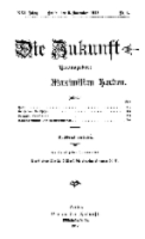 Die Zukunft, 9. November, Jahrg. XXI, Bd. 81, Nr 6.