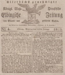 Elbingsche Zeitung, No. 4 Montag, 13 Januar 1823