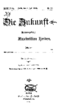 Die Zukunft, 3. April, Jahrg. XXIII, Bd. 91, Nr 27.