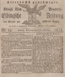 Elbingsche Zeitung, No. 12 Montag, 10 Februar 1823