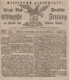 Elbingsche Zeitung, No. 13 Donnerstag, 13 Februar 1823
