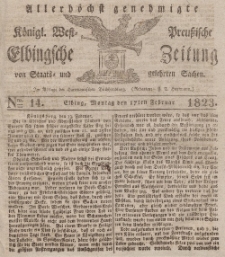 Elbingsche Zeitung, No. 14 Montag, 17 Februar 1823