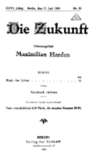 Die Zukunft, 27. Juli, Jahrg. XXVI, Bd. 102, Nr 35.