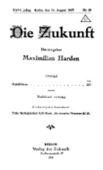 Die Zukunft, 24. August, Jahrg. XXVI, Bd. 102, Nr 39.