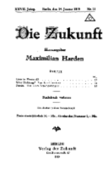Die Zukunft, 18. Januar, Jahrg. XXVII, Bd. 104, Nr 15.