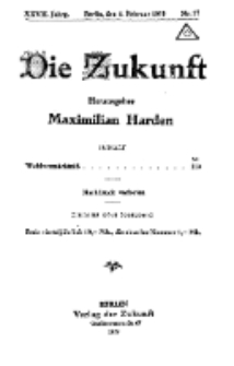 Die Zukunft, 1. Februar, Jahrg. XXVII, Bd. 104, Nr 17.