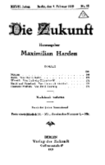 Die Zukunft, 8. Februar, Jahrg. XXVII, Bd. 104, Nr 18.
