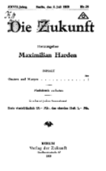 Die Zukunft, 5. Juli, Jahrg. XXVII, Bd. 106, Nr 39.