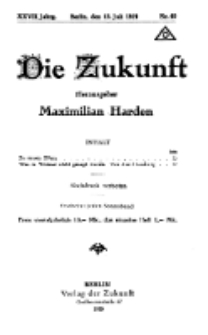 Die Zukunft, 12. Juli, Jahrg. XXVII, Bd. 106, Nr 40.