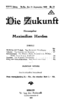 Die Zukunft, 20. September, Jahrg. XXVII, Bd. 106, Nr 50.
