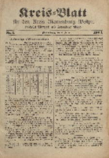 Kreis-Blatt für den Kreis Marienburg Westpreussen, 6. Januar, Nr 1.