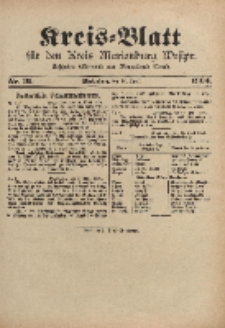 Kreis-Blatt für den Kreis Marienburg Westpreussen, 20. April, Nr 31.