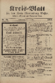 Kreis-Blatt für den Kreis Marienburg Westpreussen, 7. September, Nr 72.