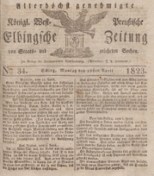 Elbingsche Zeitung, No. 34 Montag, 28 April 1823