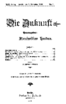 Die Zukunft, 5. November, Jahrg. XIII, Bd. 49, Nr 6.