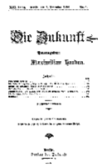 Die Zukunft, 5. November, Jahrg. XIII, Bd. 49, Nr 6.