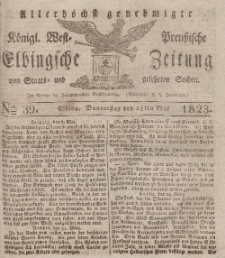 Elbingsche Zeitung, No. 39 Donnerstag, 15 Mai 1823