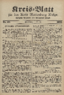 Kreis-Blatt für den Kreis Marienburg Westpreussen, 13. Mai, Nr 37.