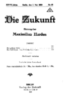 Die Zukunft, 3. Mai, Jahrg. XXVII, Bd. 105, Nr 30.