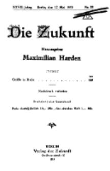 Die Zukunft, 17. Mai, Jahrg. XXVII, Bd. 105, Nr 32.