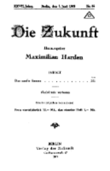 Die Zukunft, 7. Juni, Jahrg. XXVII, Bd. 105, Nr 35.