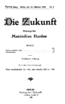 Die Zukunft, 25. Oktober, Jahrg. XXVIII, Bd. 107, Nr 4.