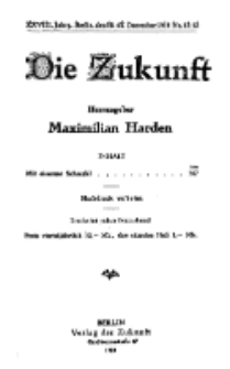 Die Zukunft, 20/27. Dezember, Jahrg. XXVIII, Bd. 107, Nr 12/13.
