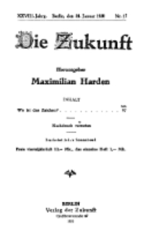 Die Zukunft, 24. Januar, Jahrg. XXVIII, Bd. 108, Nr 17.