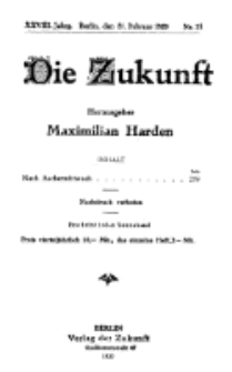 Die Zukunft, 21. Februar, Jahrg. XXVIII, Bd. 108, Nr 21.