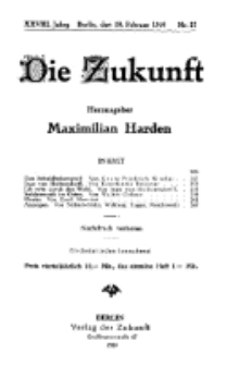 Die Zukunft, 28. Februar, Jahrg. XXVIII, Bd. 108, Nr 22.