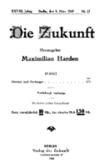 Die Zukunft, 6. März, Jahrg. XXVIII, Bd. 108, Nr 23.