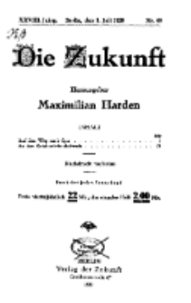 Die Zukunft, 3. Juli, Jahrg. XXVIII, Bd. 110, Nr 40.
