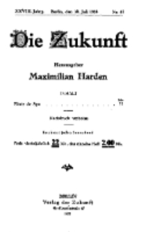 Die Zukunft, 10. Juli, Jahrg. XXVIII, Bd. 110, Nr 41.