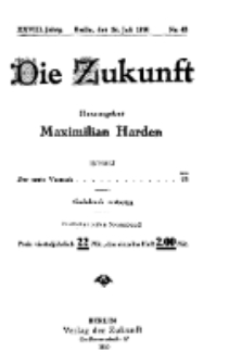 Die Zukunft, 24. Juli, Jahrg. XXVIII, Bd. 110, Nr 43.
