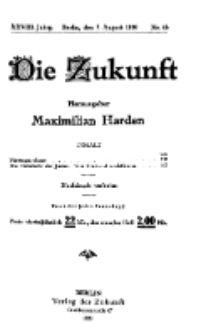 Die Zukunft, 7. August, Jahrg. XXVIII, Bd. 110, Nr 45.