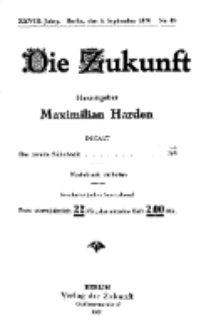 Die Zukunft, 4. September, Jahrg. XXVIII, Bd. 110, Nr 49.