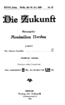 Die Zukunft, 15. Mai, Jahrg. XXVIII, Bd. 109, Nr 33.
