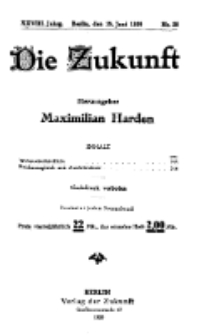 Die Zukunft, 19. Juni, Jahrg. XXVIII, Bd. 109, Nr 38.