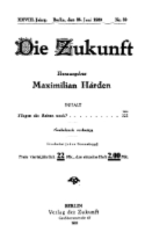 Die Zukunft, 26. Juni, Jahrg. XXVIII, Bd. 109, Nr 39.
