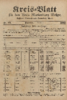 Kreis-Blatt für den Kreis Marienburg Westpreussen, 25. Oktober, Nr 85.